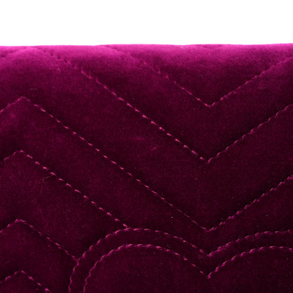 Gucci Velvet Matelasse Small GG Marmont Shoulder Bag Fuchsia Violet Cyclamen 16 of 22