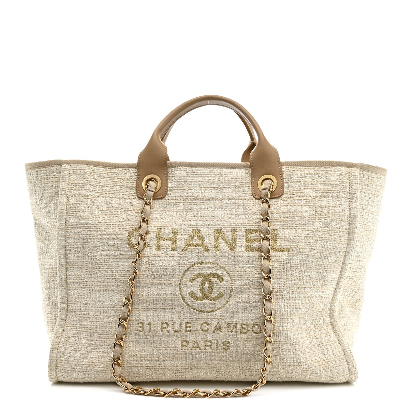 Canvas Medium Deauville Tote Light Beige