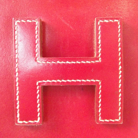 Box Leather Jige Clutch Rouge