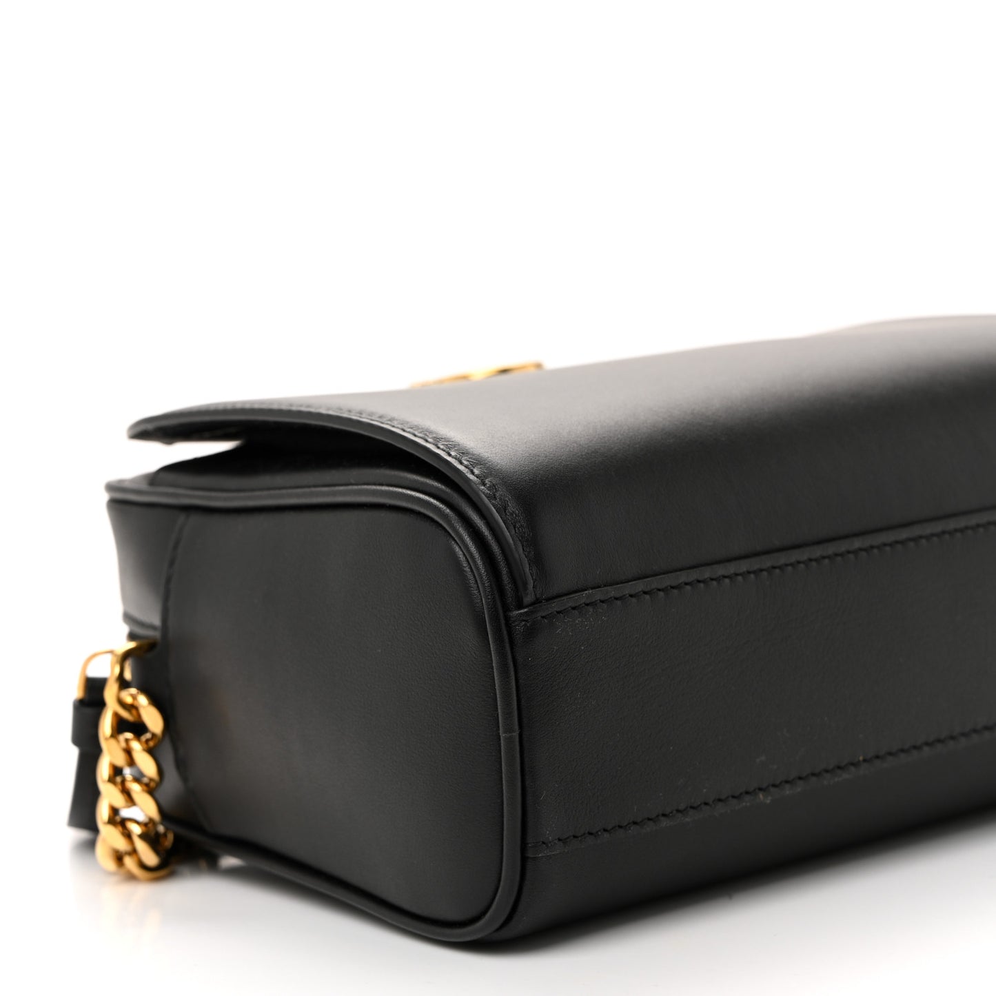 Calfskin Trifolio Camera Crossbody Bag Black