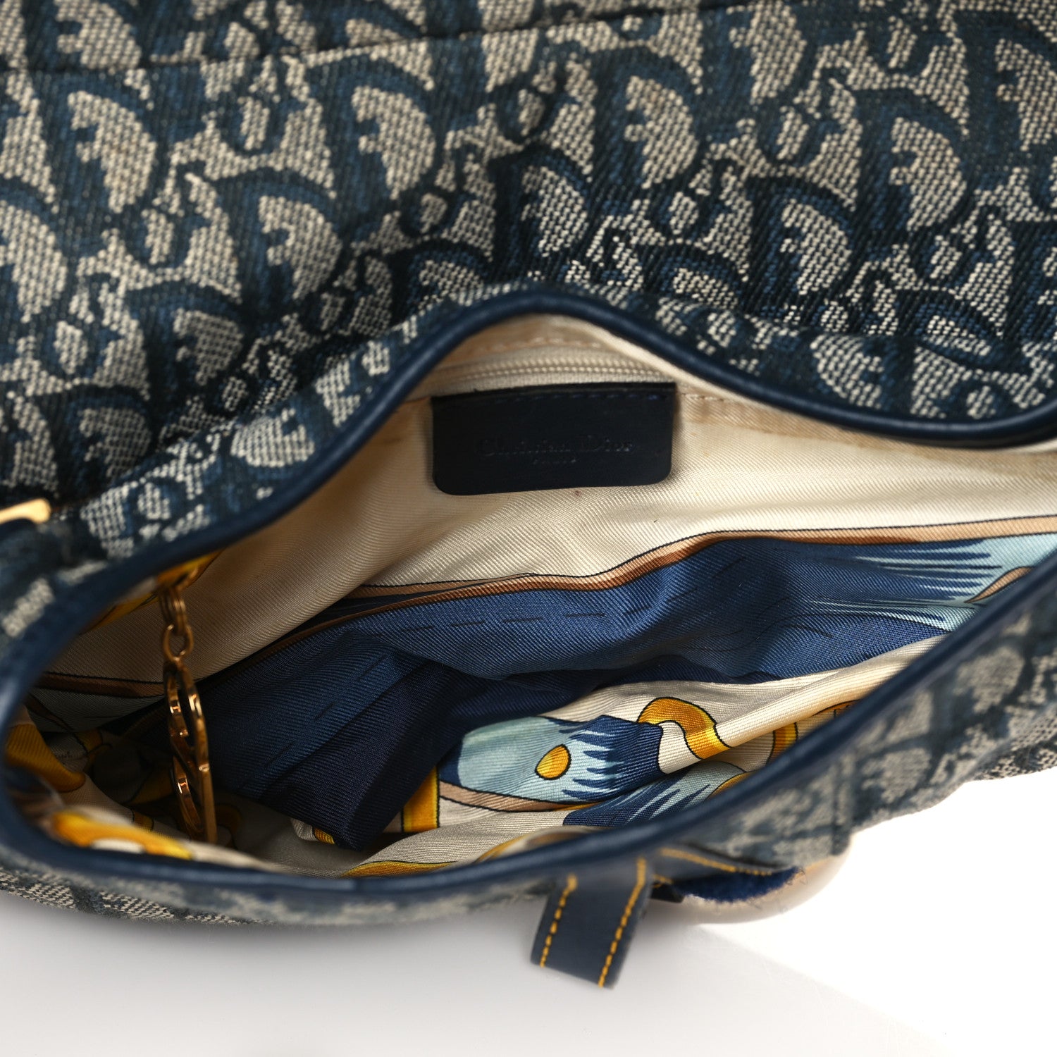 Christian Dior Monogram Saddle Bag Blue 5 of 10