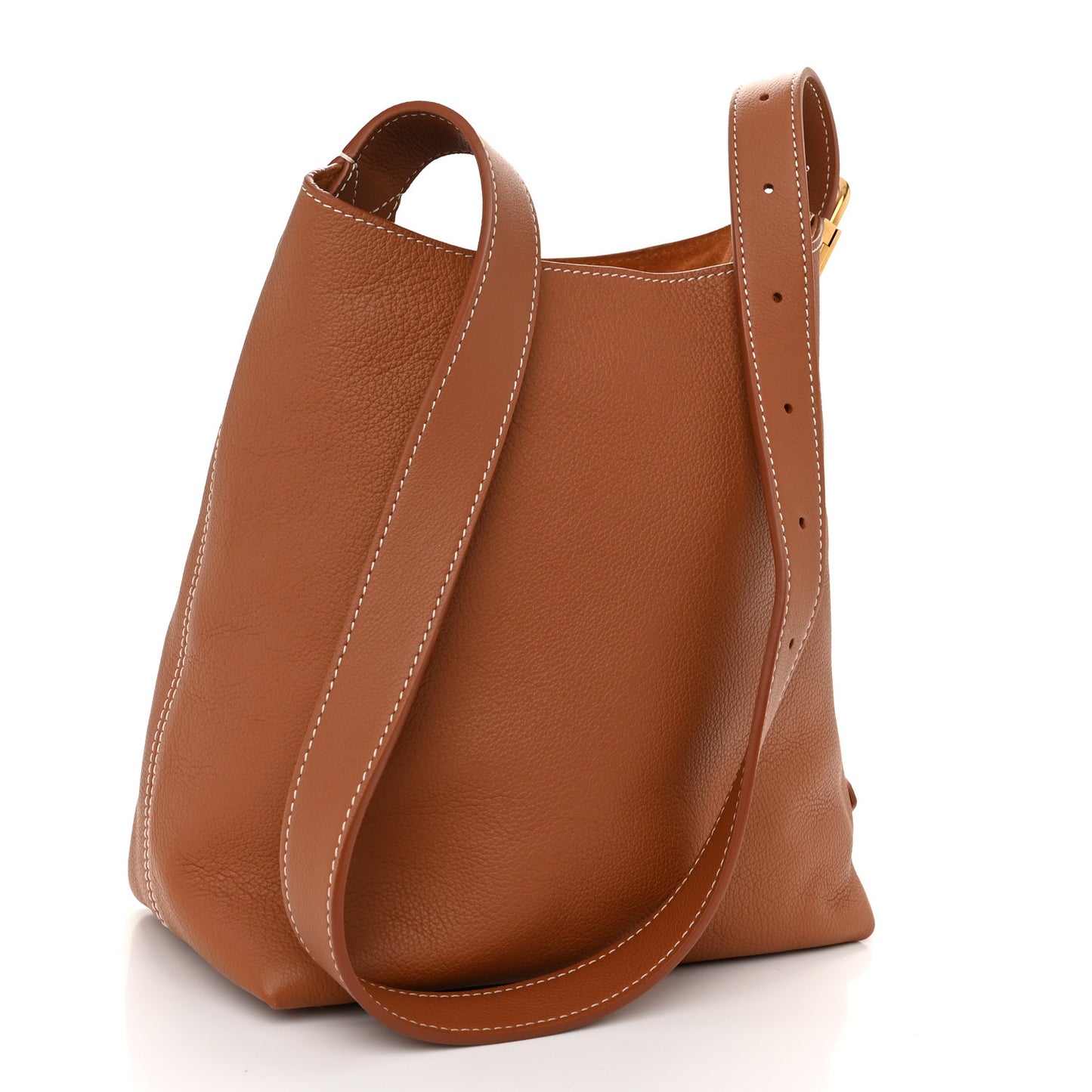 Grained Calfskin Low Key Hobo PM Cognac