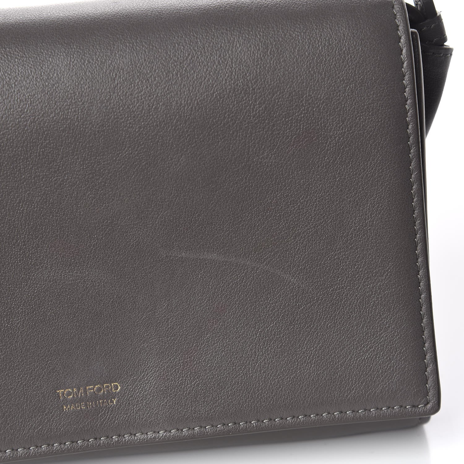 Tom Ford Calfskin Wallet On Crossbody Strap Grey 9 of 11