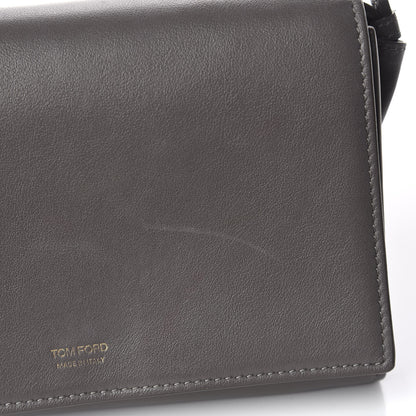 Tom Ford Calfskin Wallet On Crossbody Strap Grey 9 of 11