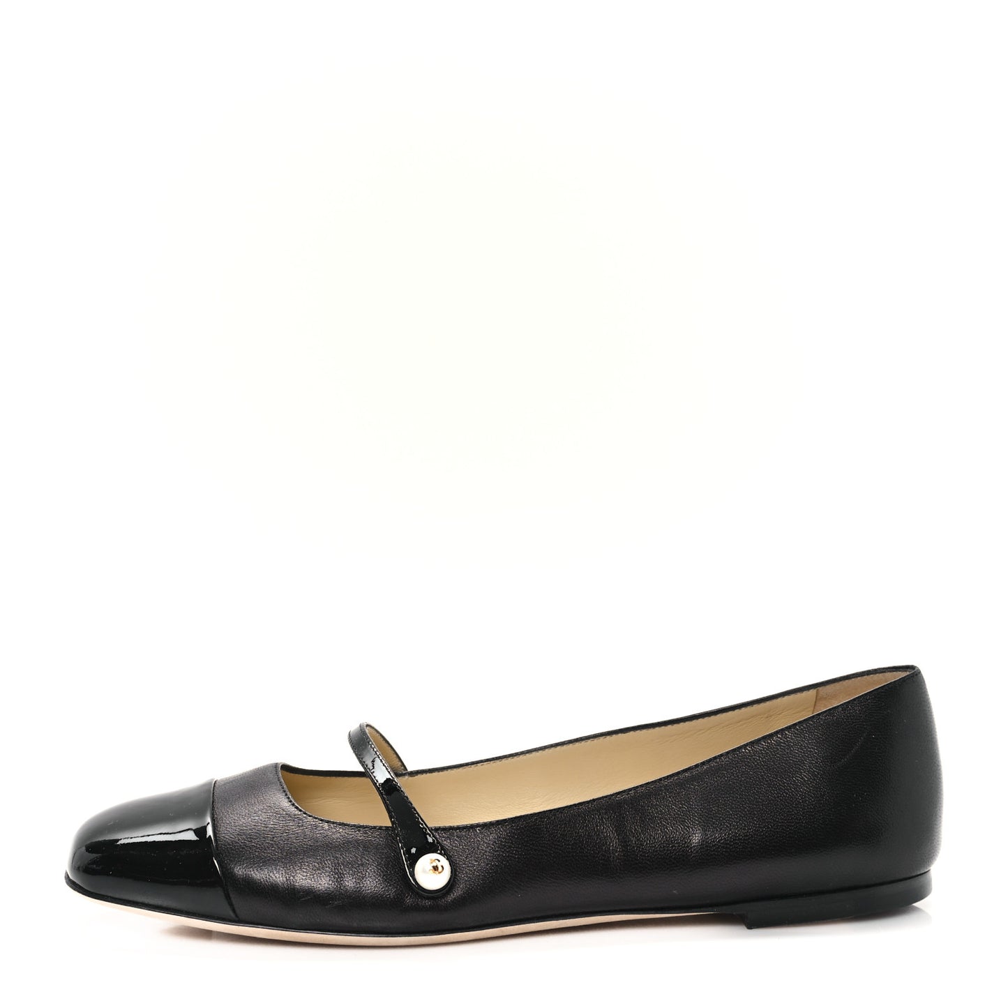 Lambskin Patent Elisa Mary Jane Flats 40 Black