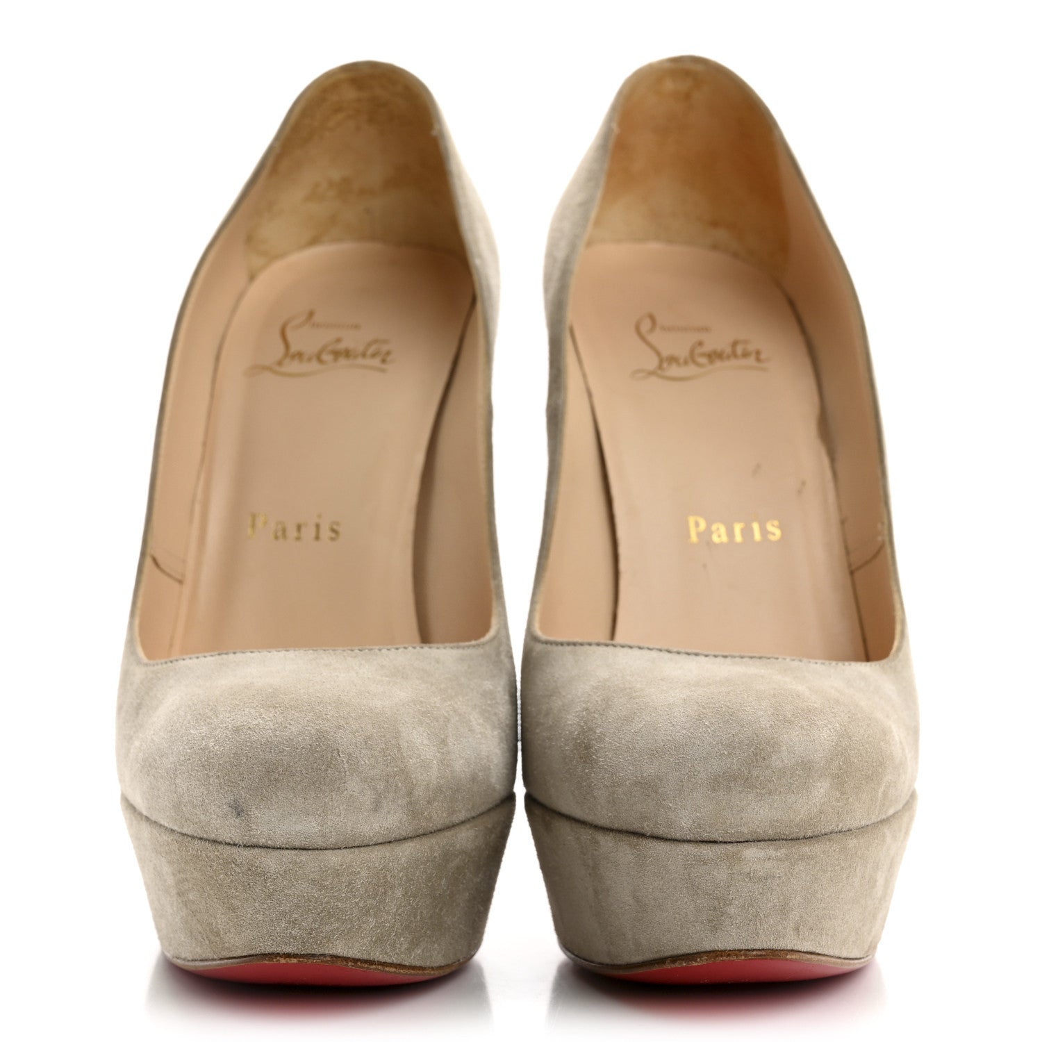 Christian Louboutin Suede Bianca Back Zip 140 Pumps 36.5 Grey 3 of 11