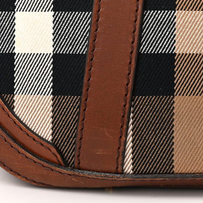 Burberry Bridle Calfskin House Check Small Orchard Bowling Bag Dark Tan 15 of 20
