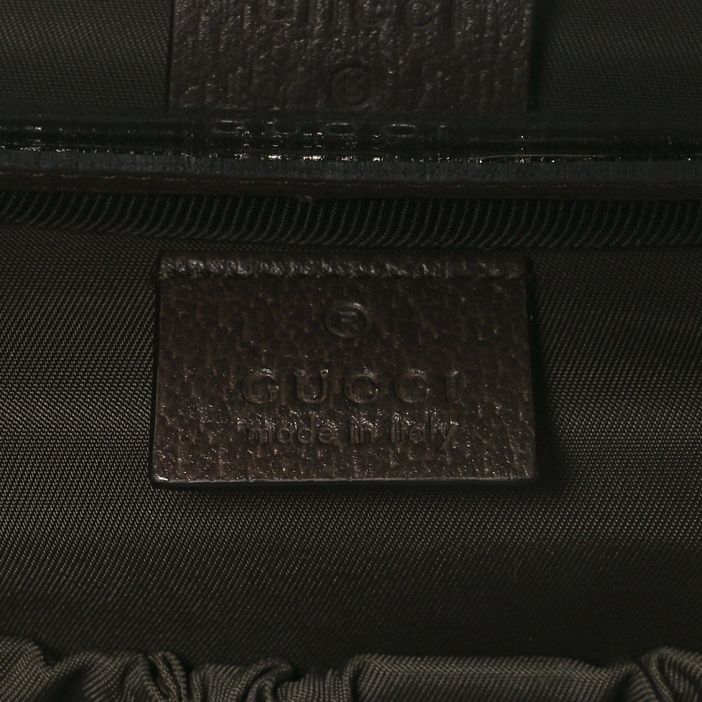 GG Supreme Monogram Textured Calfskin Web Ophidia Vanity Cosmetic Case Beige Ebony New Acero