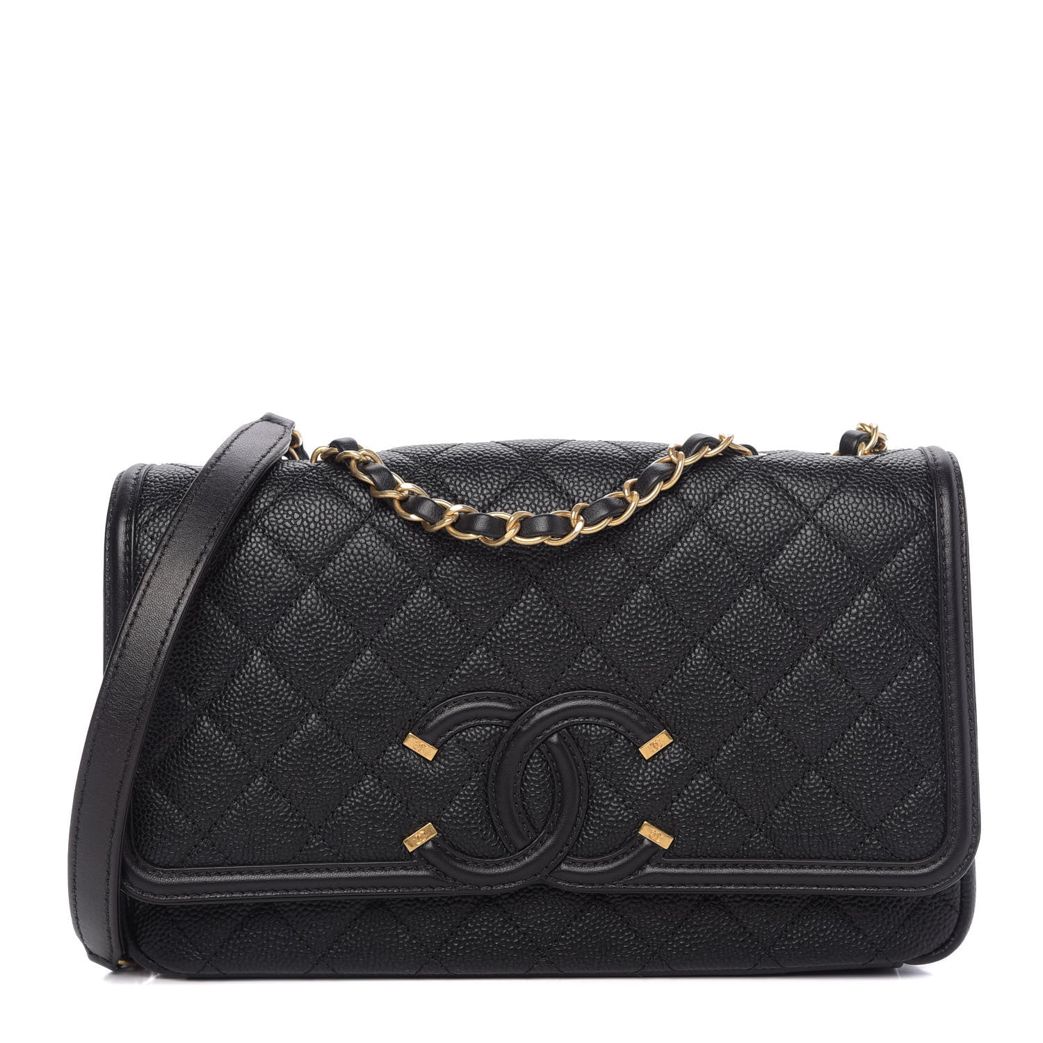 Chanel Caviar Quilted Medium CC Filigree Flap Black 1 of 10