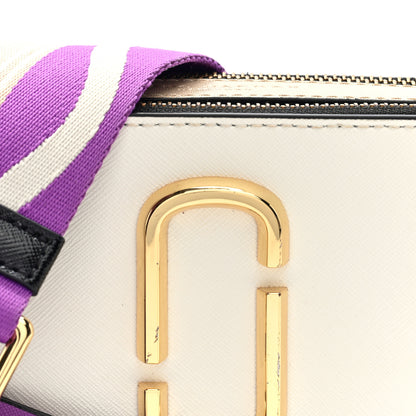 Marc Jacobs Saffiano Small Snapshot Camera Bag White Purple Multicolor 7 of 9