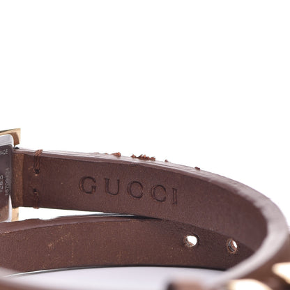 Gucci Stainless Steel Calfskin Mother of Pearl 14mm G-Frame Square Double Wrap Quartz Watch 6 of 7