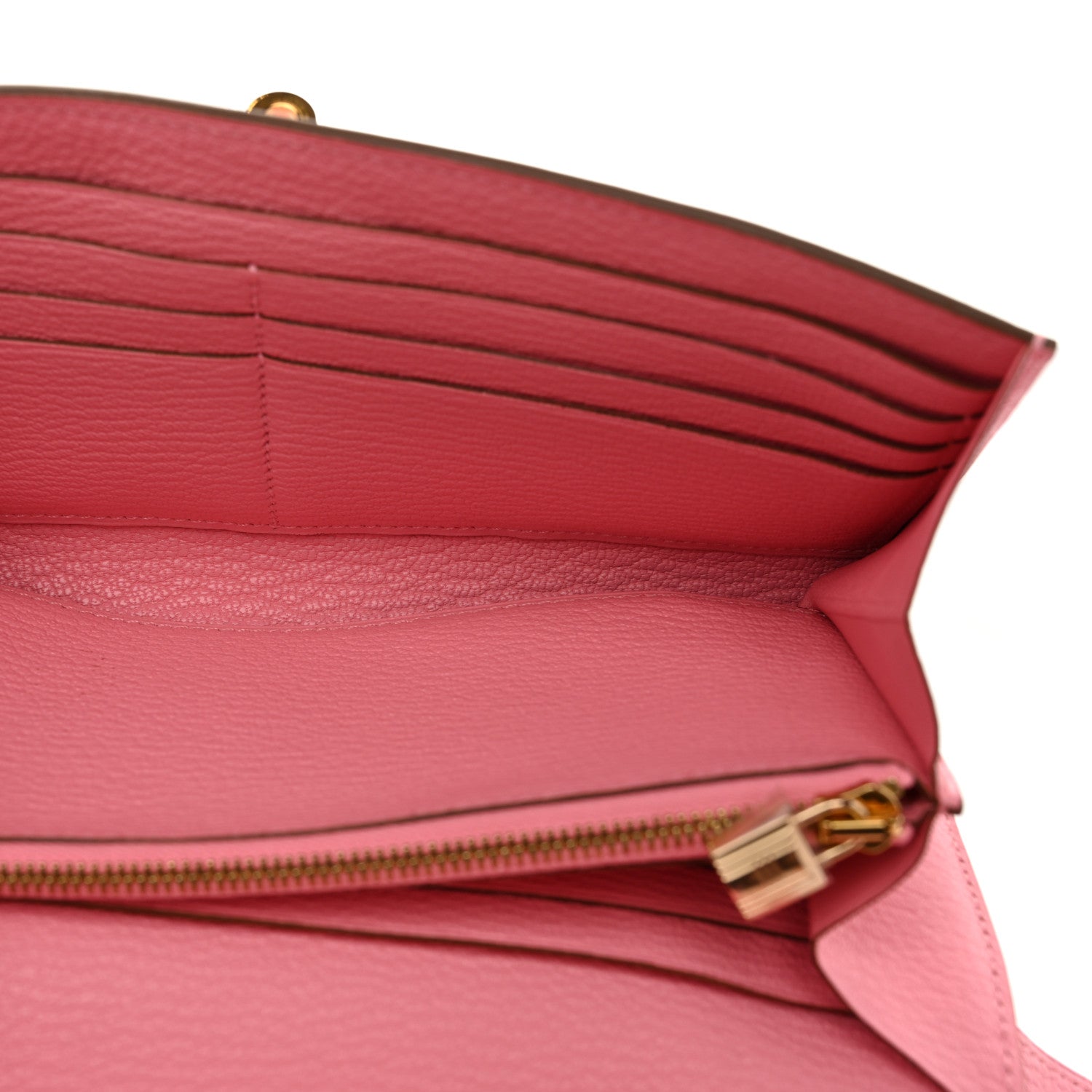 Hermes Chevre Mysore Kelly Longue Wallet Rose Confetti 5 of 10