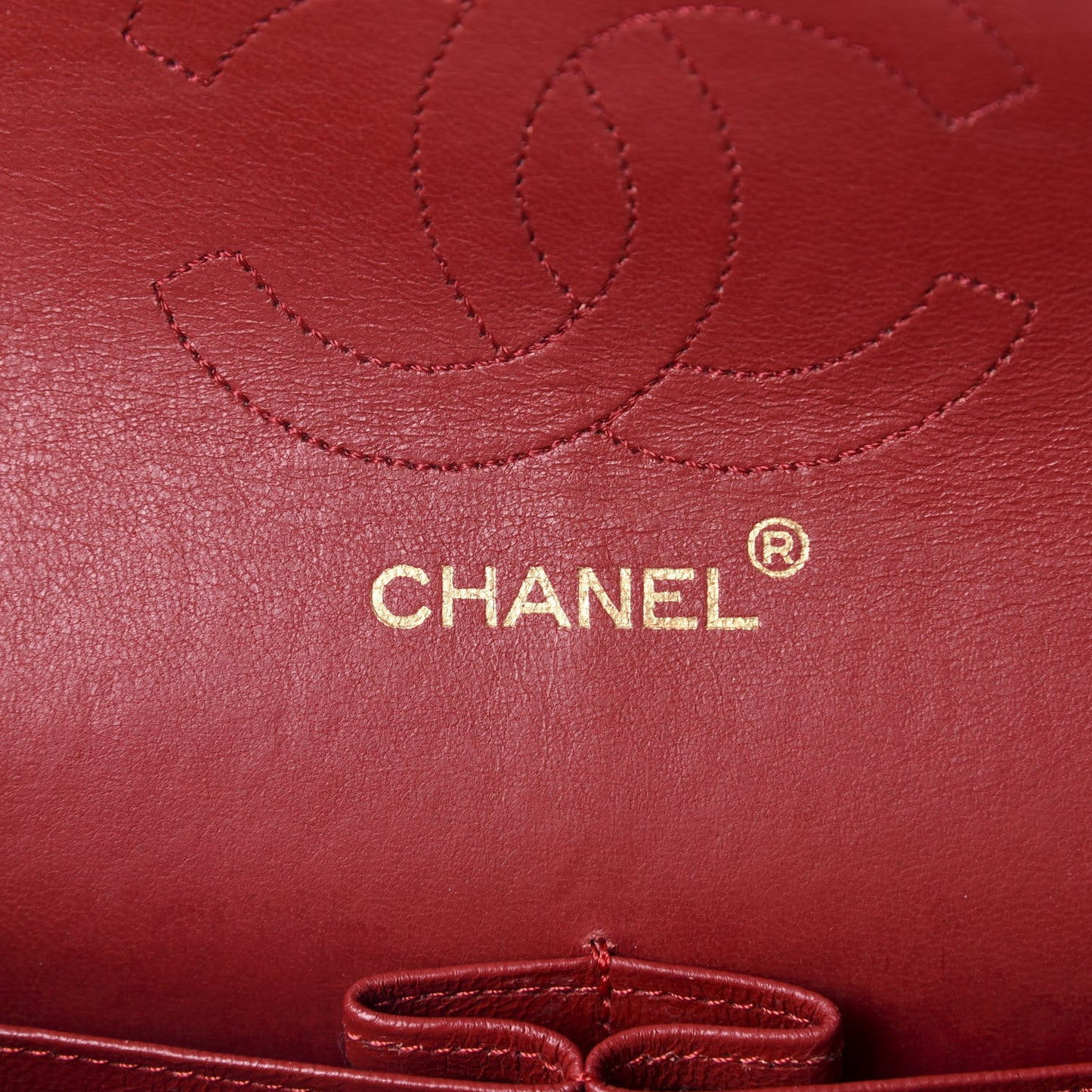 Lambskin Quilted Medium Double Flap Red