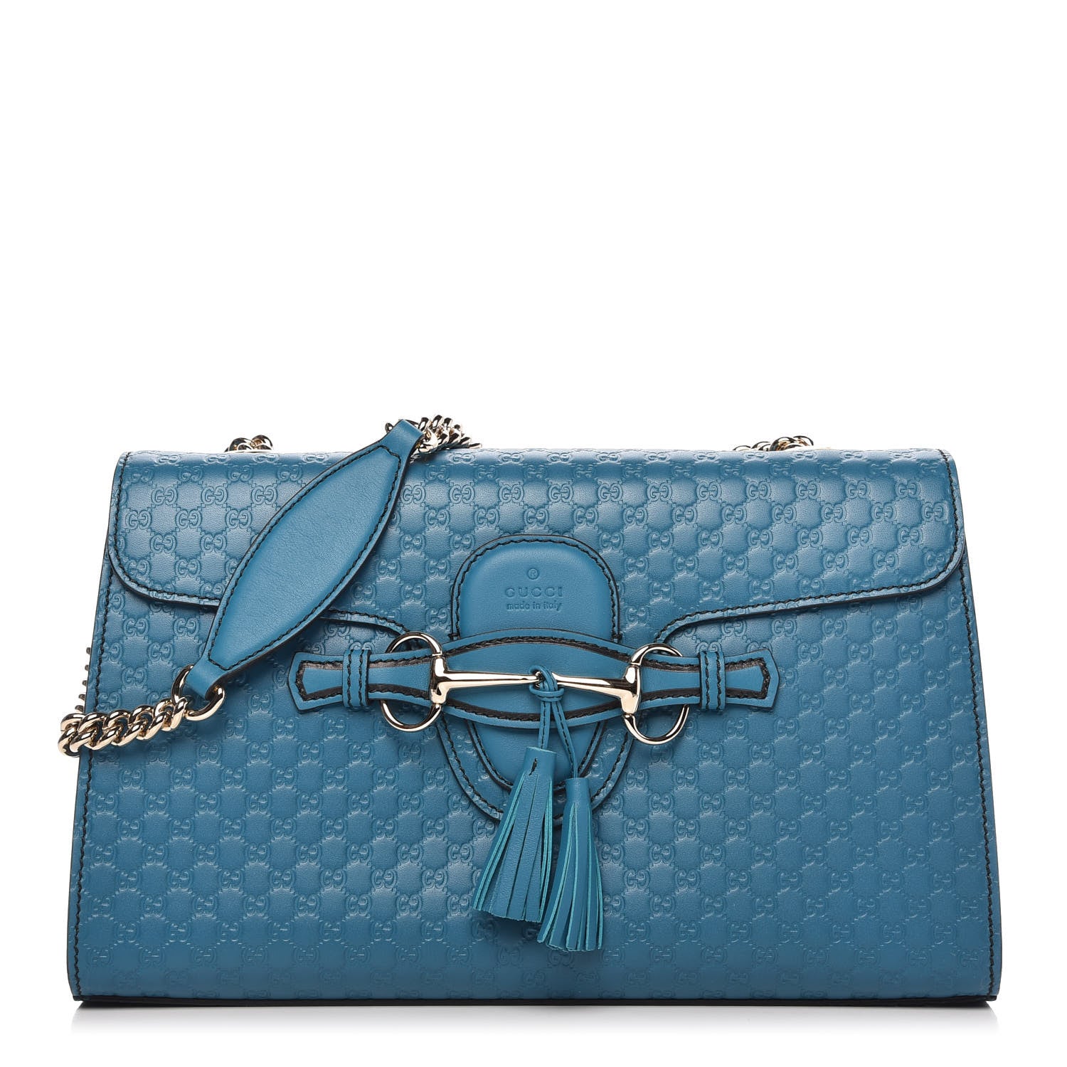 Gucci Soft Microguccissima Medium Emily Chain Shoulder Bag Deep Cobalt 1 of 10