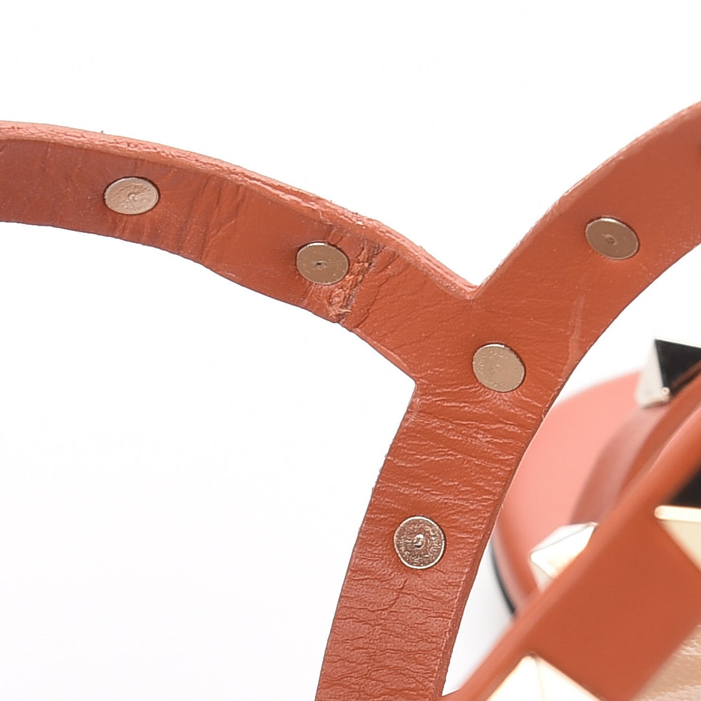 Calfskin Rockstud 60mm City Sandals 38 Orange
