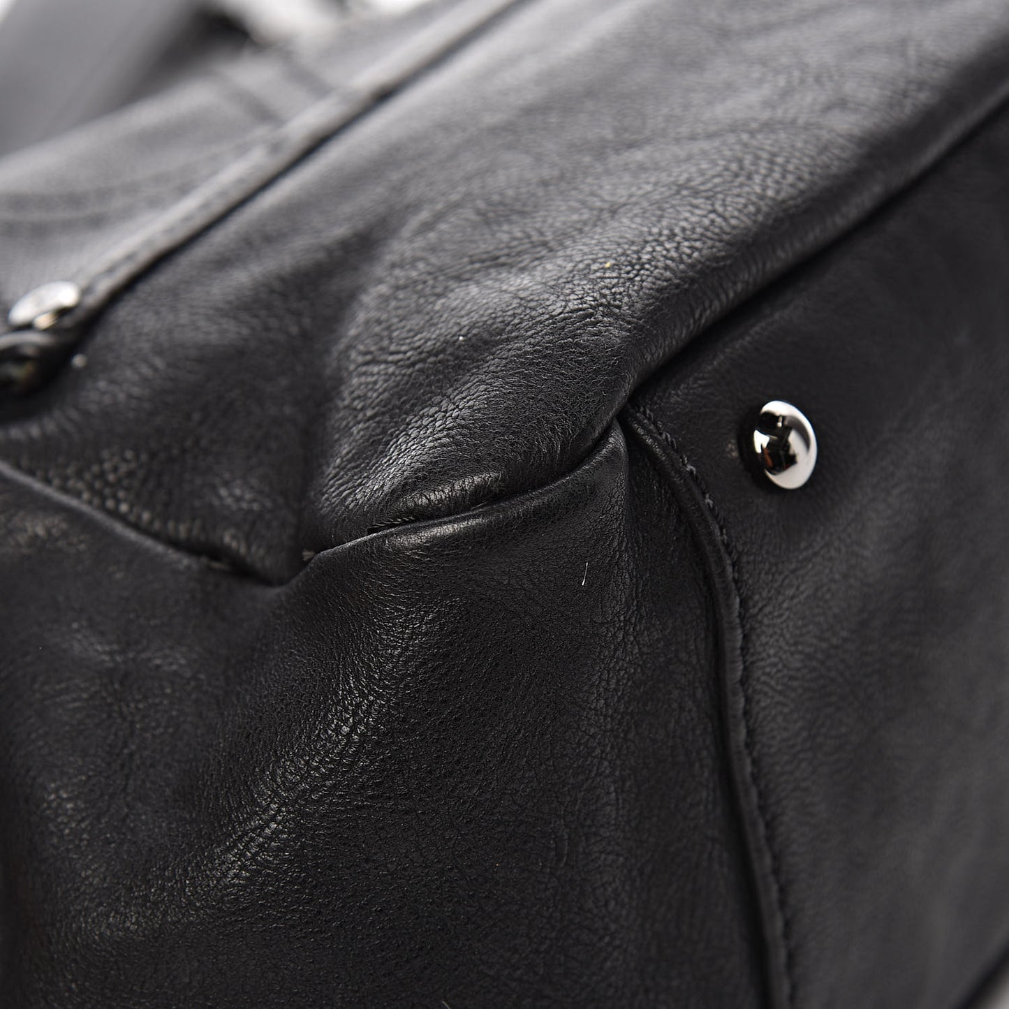 Calfskin Diamond Stitch Accordion Flap Black
