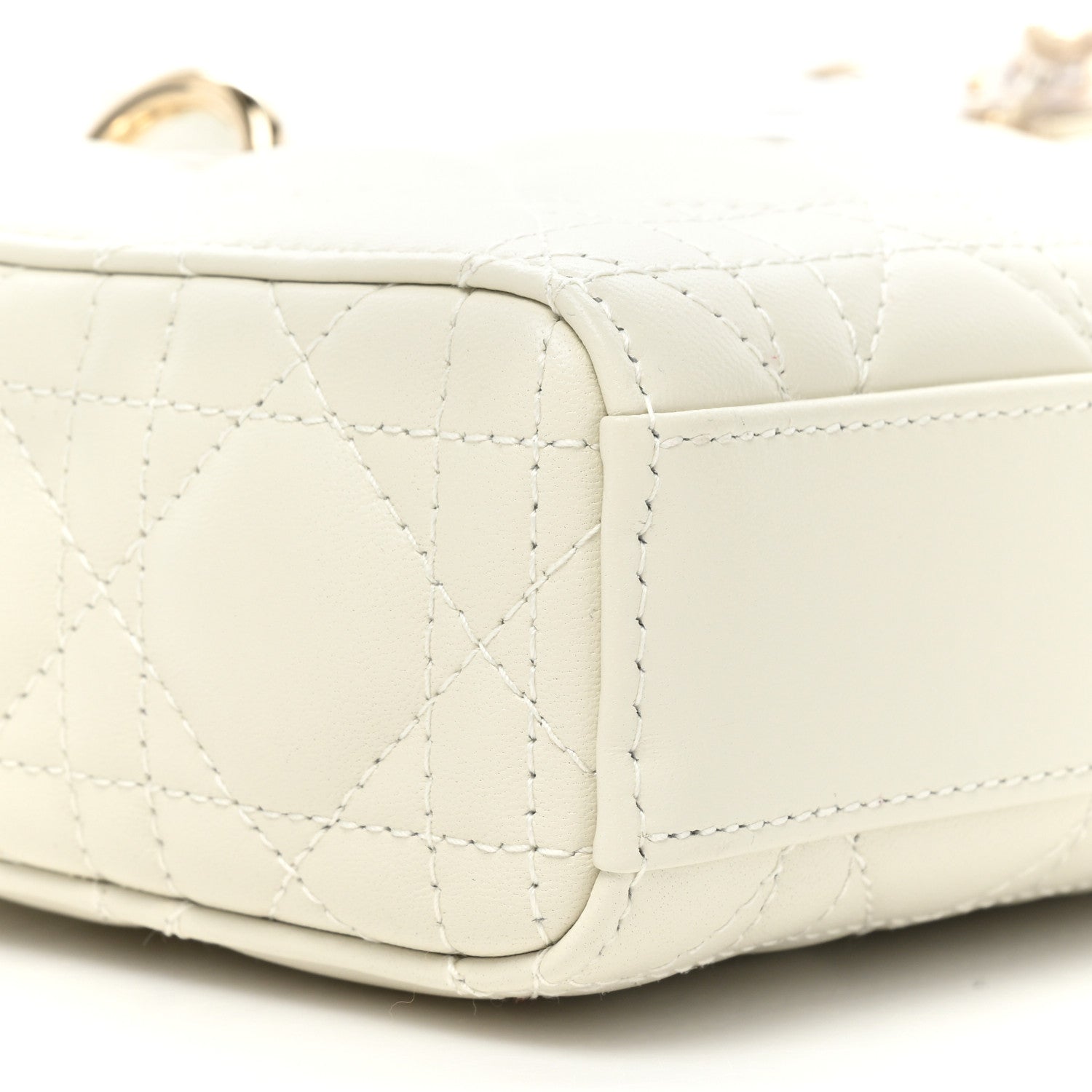Christian Dior Lambskin Cannage Medium Lady D-Joy White 8 of 8