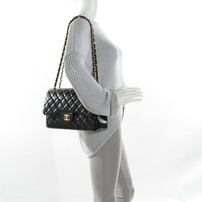 Chanel Lambskin Quilted Jumbo Double Flap Black 2 of 8
