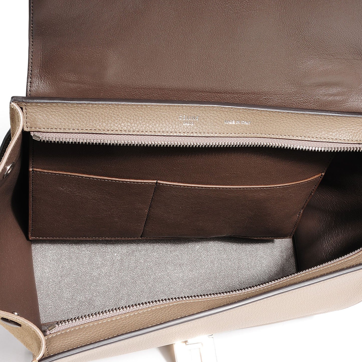 Drummed Calfskin Suede Small Trapeze Dune