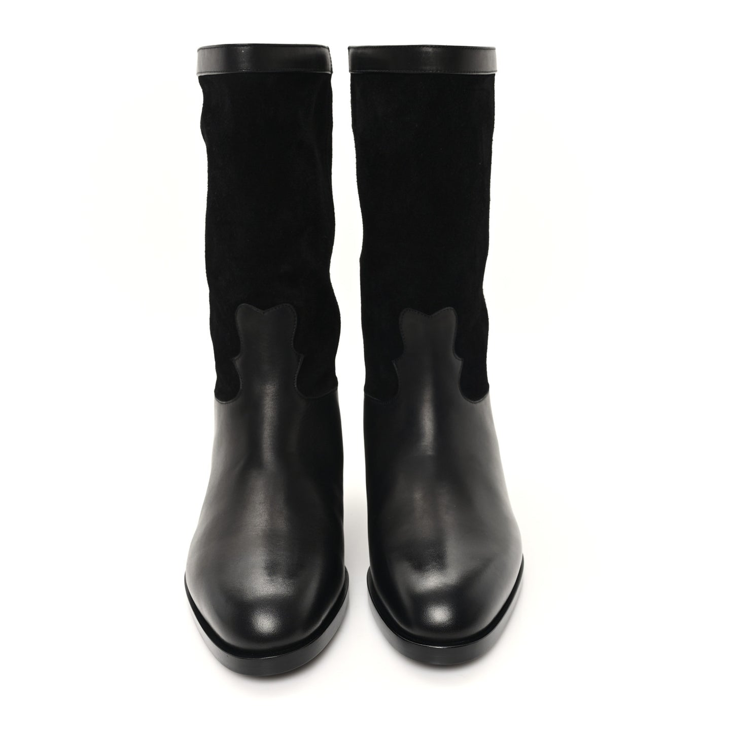 Suede Calfskin CC Short Boots 41 Black