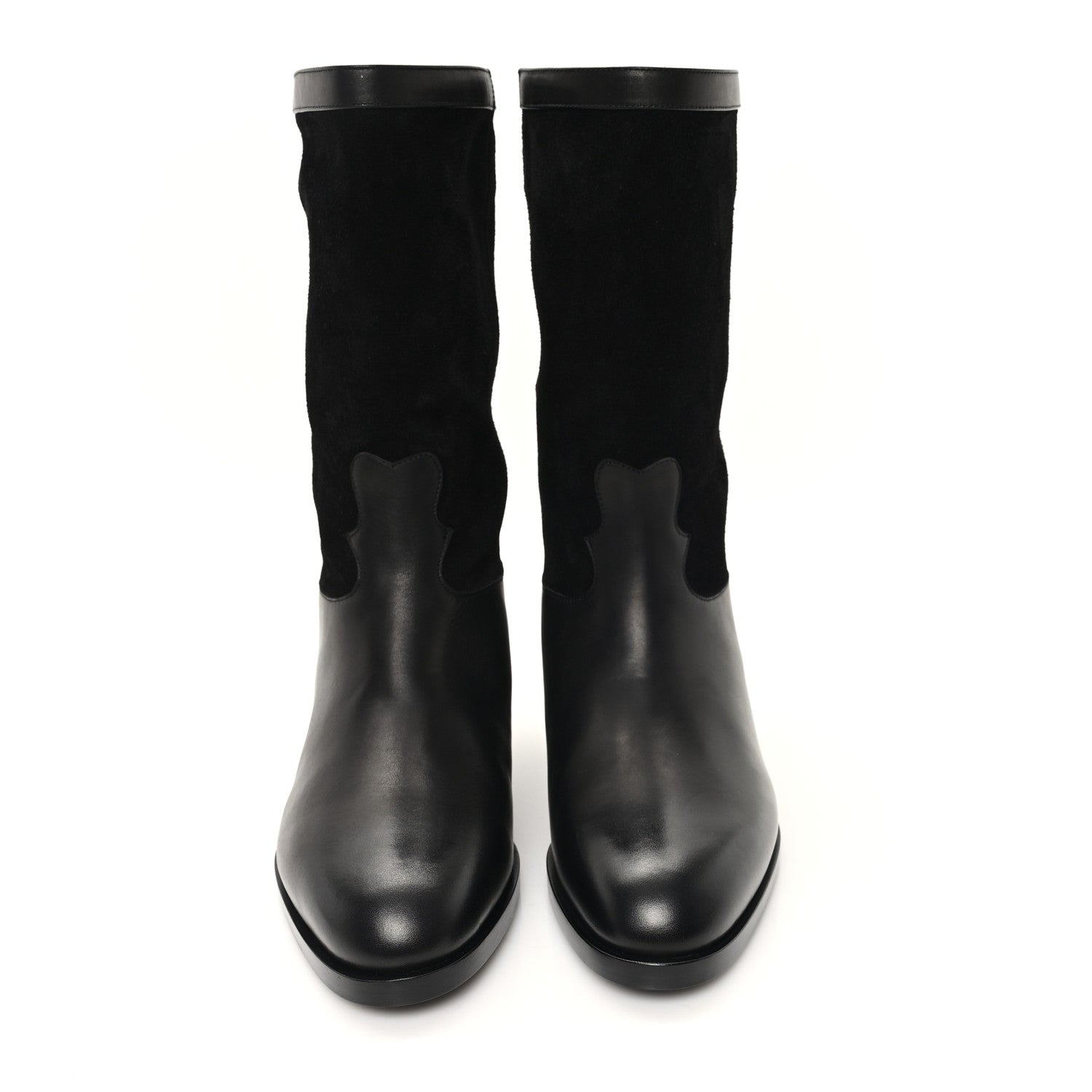 Chanel Suede Calfskin CC Short Boots 41 Black 3 of 10