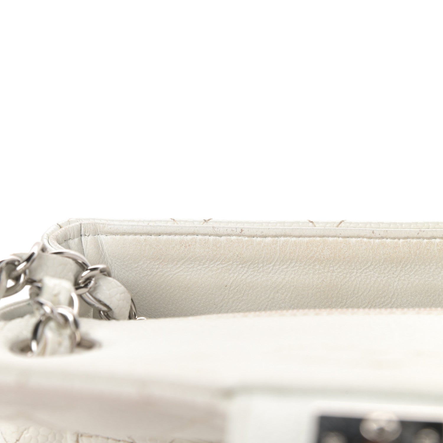 Chanel Caviar Quilted Mini Square Flap White 17 of 18