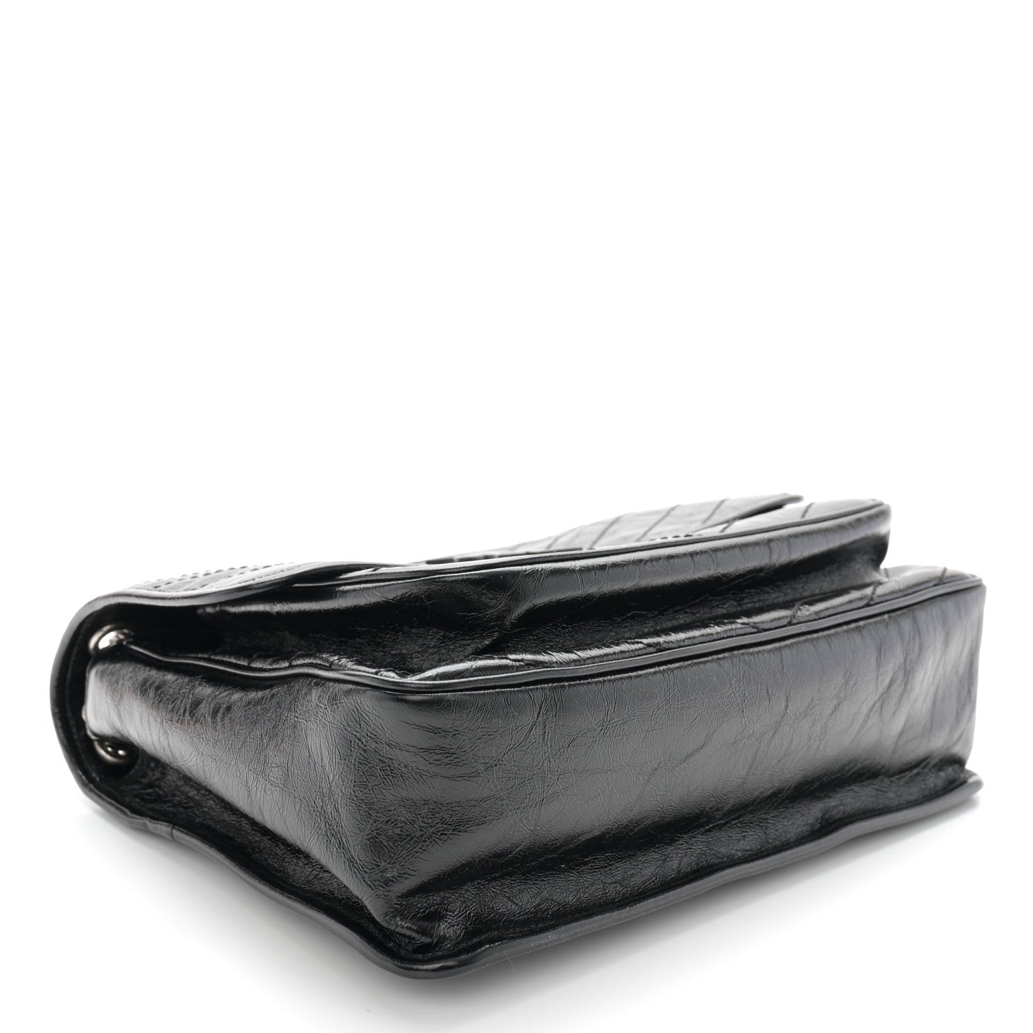Saint Laurent Crinkled Calfskin Matelasse Monogram Large Niki Chain Satchel Black 4 of 10