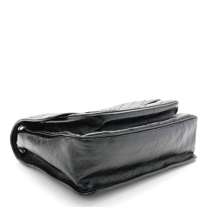 Saint Laurent Crinkled Calfskin Matelasse Monogram Large Niki Chain Satchel Black 4 of 10