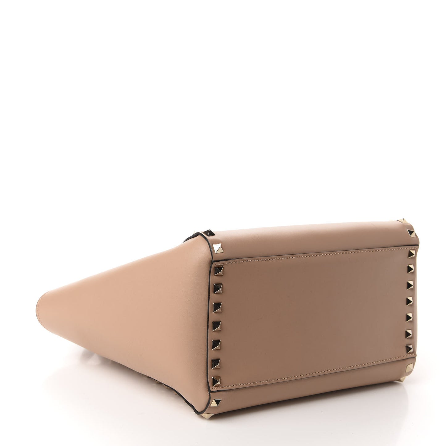 Vitello Small Rockstud Double Handle Tote Skin Sorbet