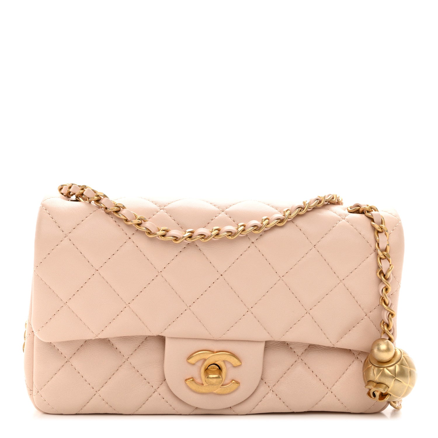 Chanel Lambskin Quilted Mini Rectangular Pearl Crush Flap Light Beige 1 of 10