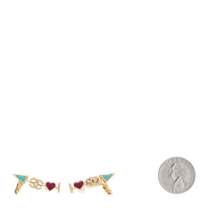 Chanel Enamel I Heart CC Earrings Gold 2 of 5