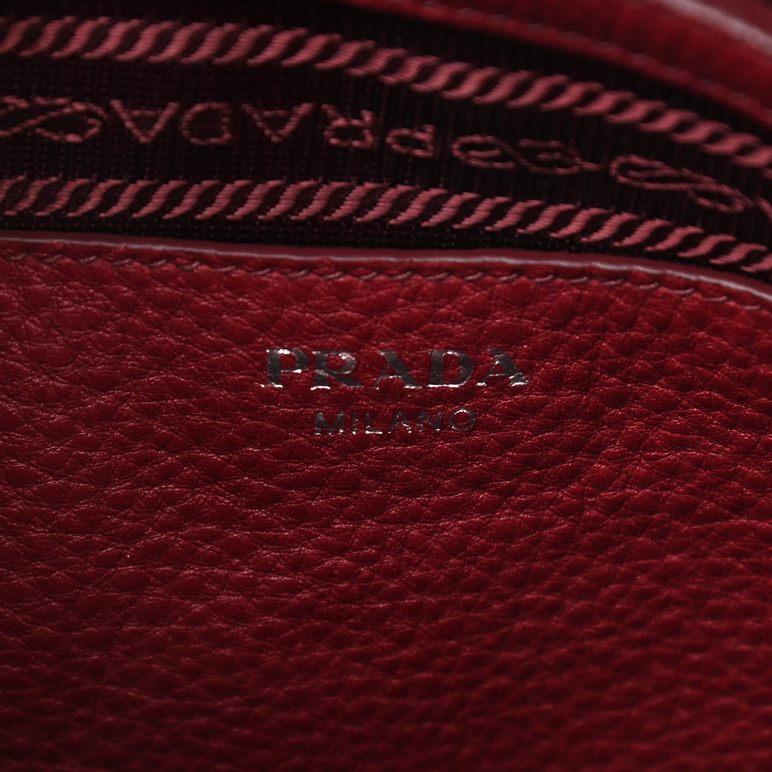Prada Vitello Daino Tote Cerise 6 of 9