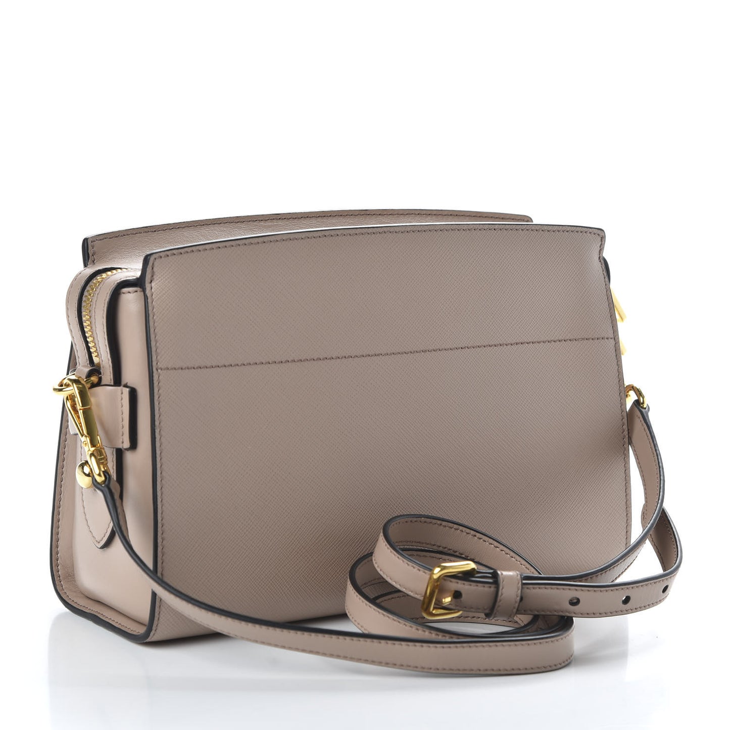 Saffiano City Calfskin Esplanade Crossbody Bag Cipria