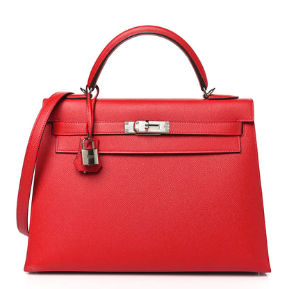 Hermes Epsom Kelly Sellier 32 Rouge Casaque 1 of 9