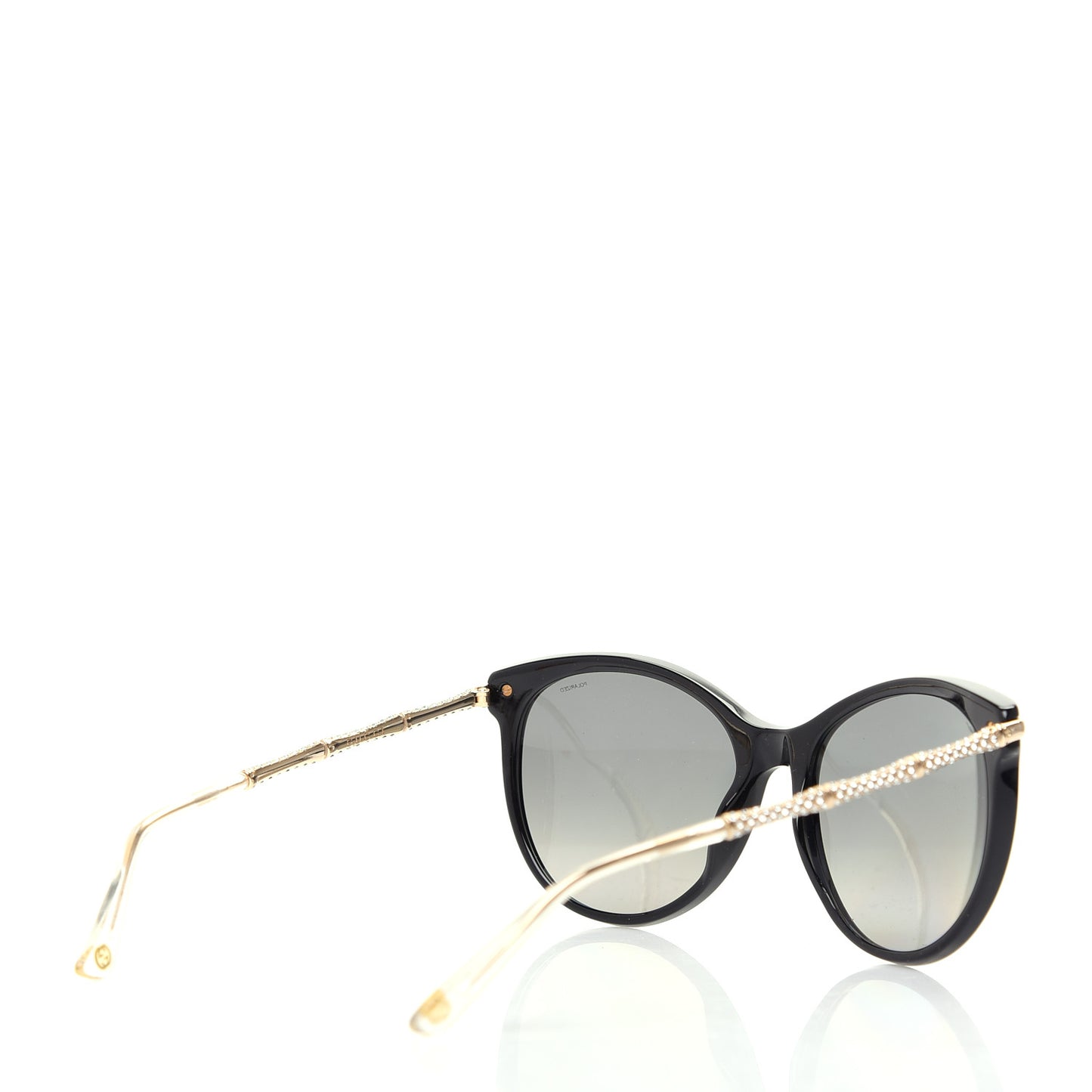 Crystal Bamboo Cat Eye Sunglasses GG3771 Black Gold