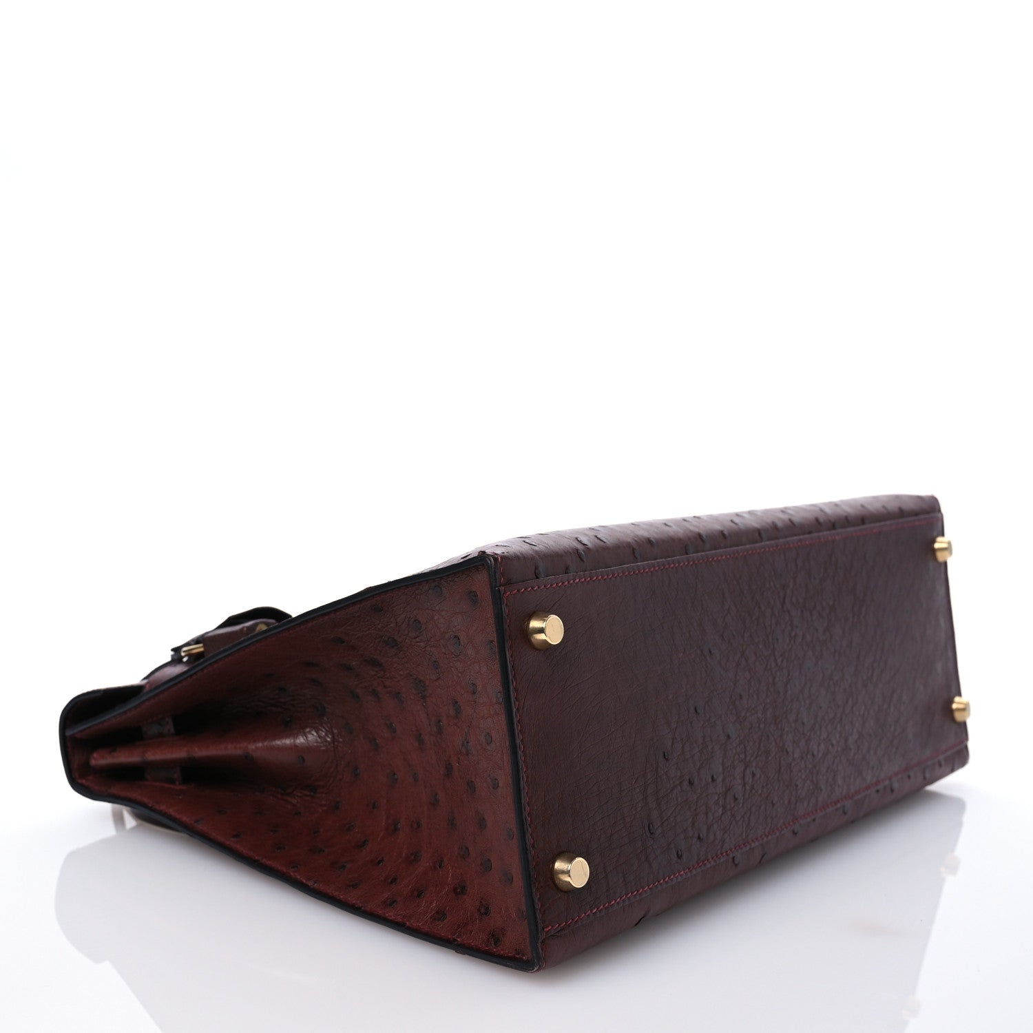 Hermes Ostrich Kelly Sellier 32 Marrone Fonce 5 of 15