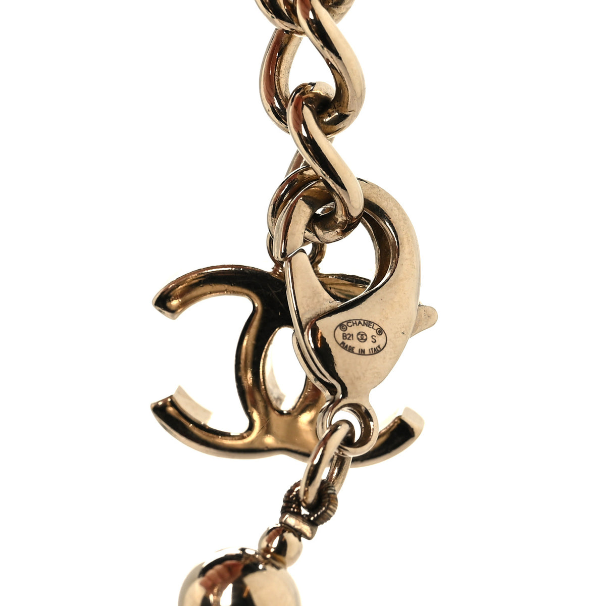 Chanel Metal Beaded CC Bracelet Gold 4 of 5