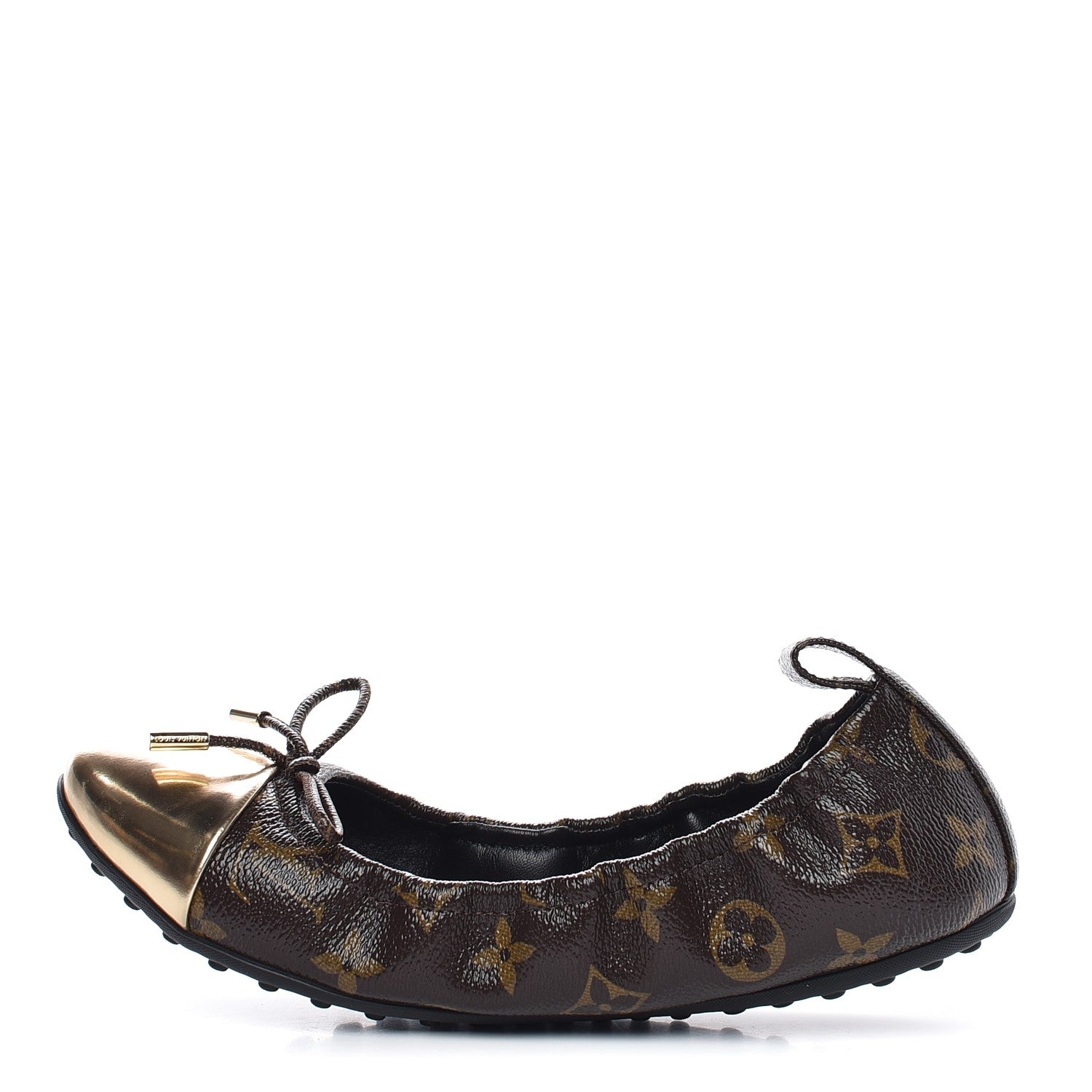 Louis Vuitton Monogram Flirty Ballet Flats 38.5 Gold 1 of 9