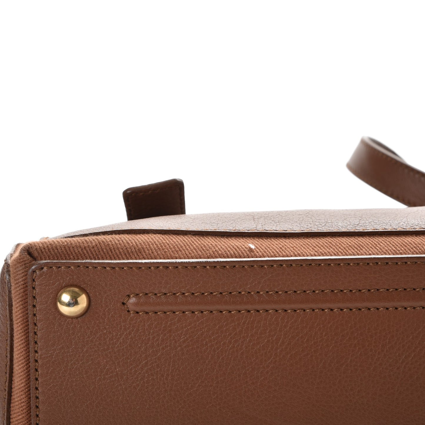 Calfskin Canvas Medium Muse Two Brown