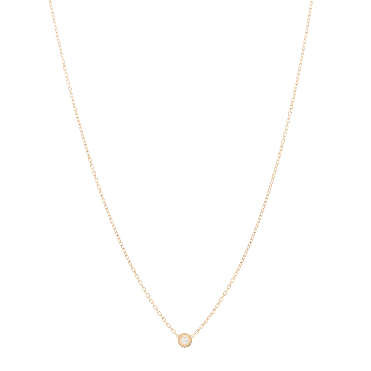 18K Pink Gold Diamond XS D'Amour Pendant Necklace