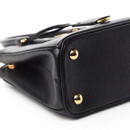 Prada Saffiano Lux Mini Galleria Double Zip Tote Black 6 of 10