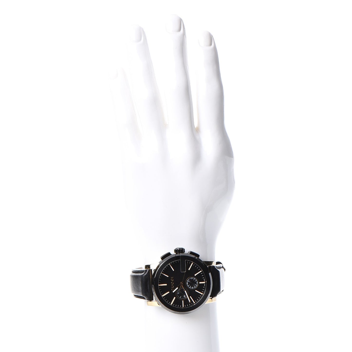 PVD Stainless Steel Calfskin 44mm G-Chrono Quartz Watch Black
