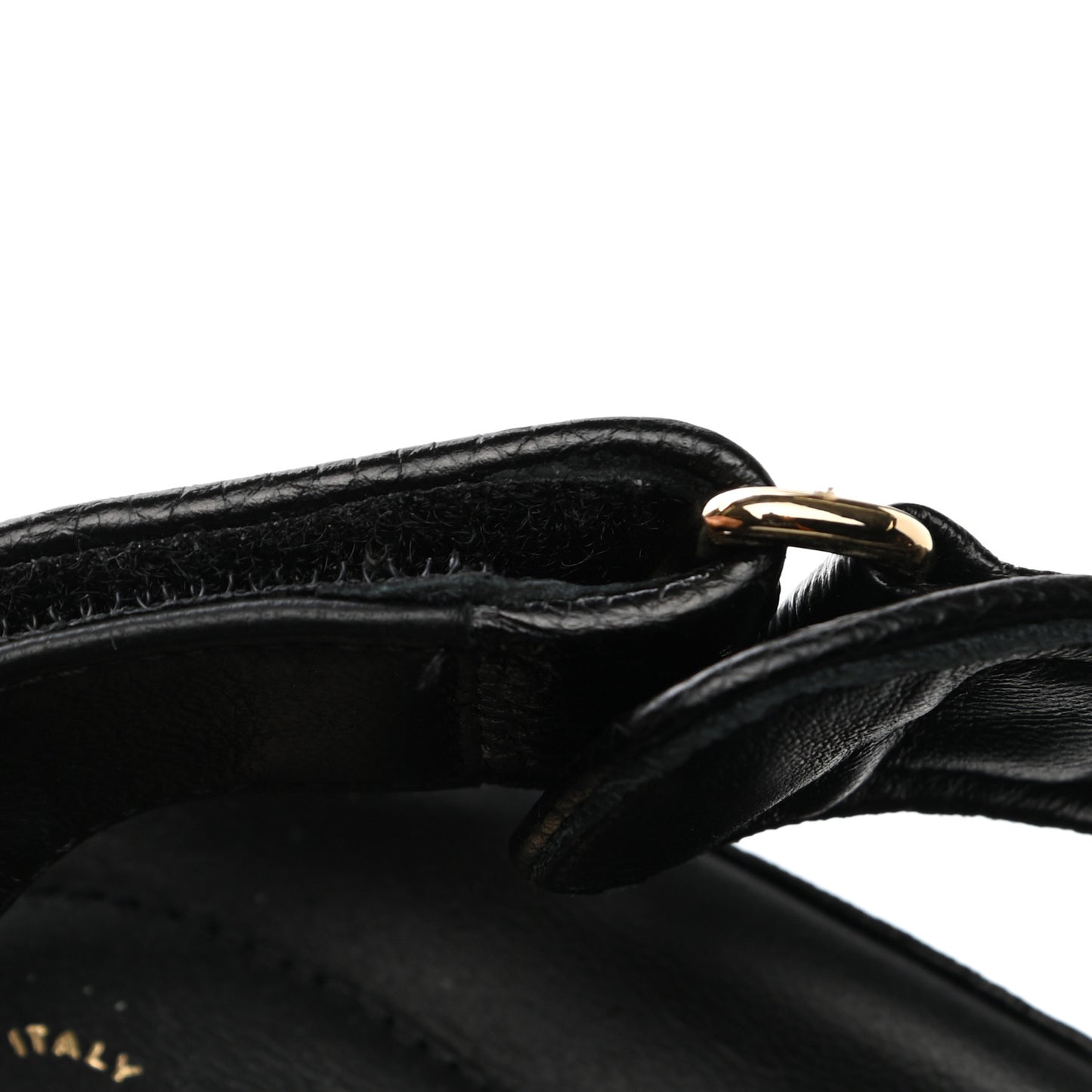 Grained Calfskin Velcro Dad Sandals 40.5 Black