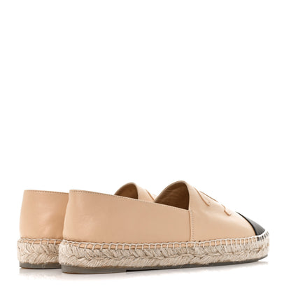 Chanel Lambskin CC Espadrilles 39 Beige Black 4 of 9