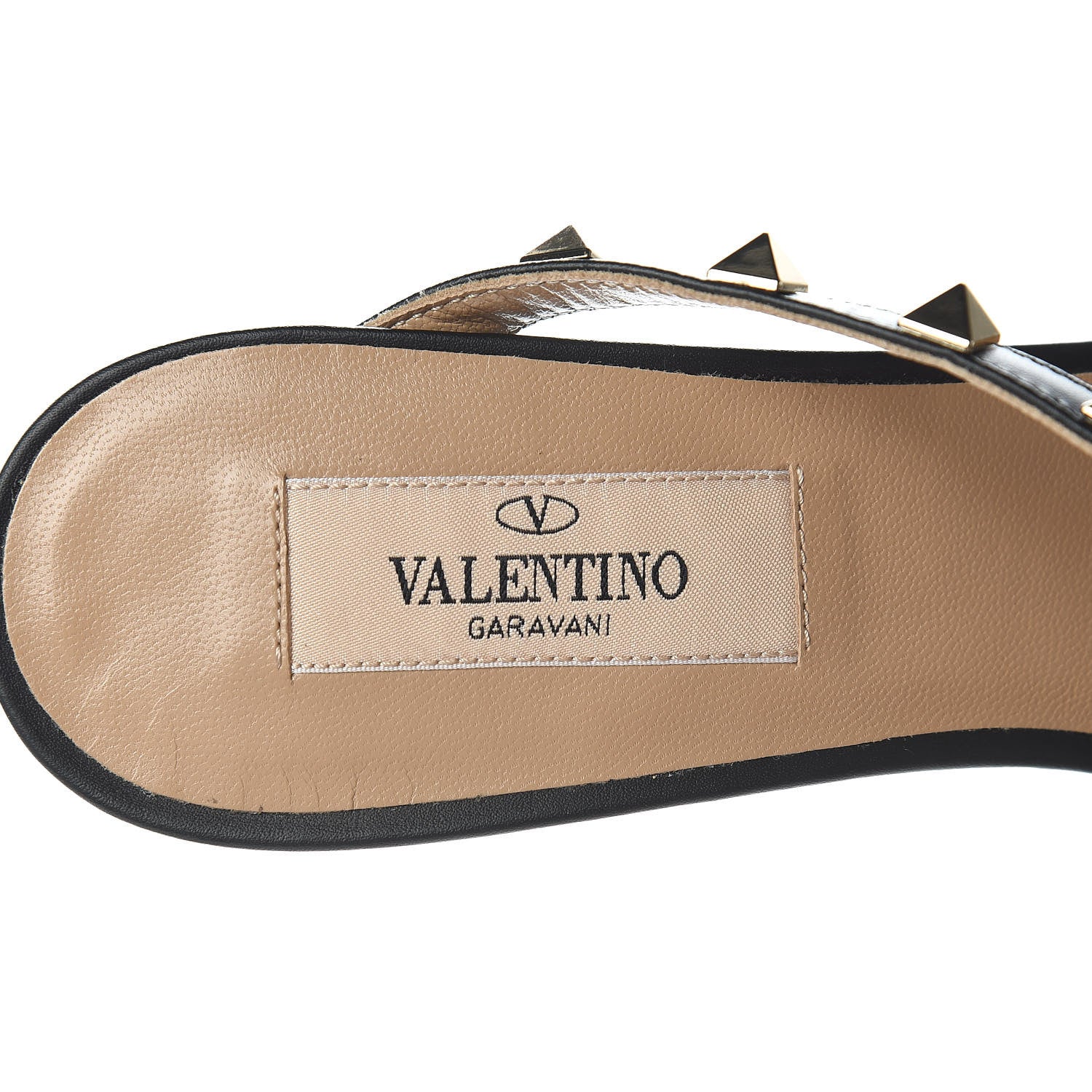 Valentino Garavani Pebbled Calfskin Rockstud Cross Strap 50mm Mules 36 Black 7 of 9