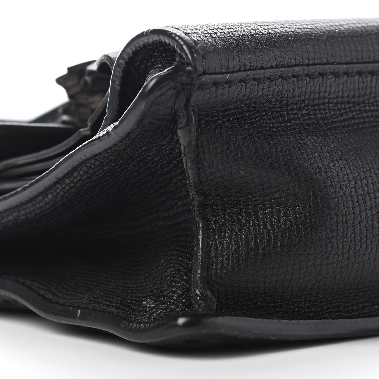 Burberry Grainy Calfskin Broguing Tassel Macken Crossbody Bag Black 10 of 18