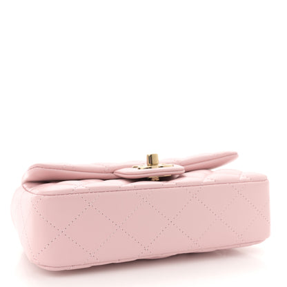 Chanel Lambskin Quilted Extra Mini Rectangular Flap Light Pink 4 of 11