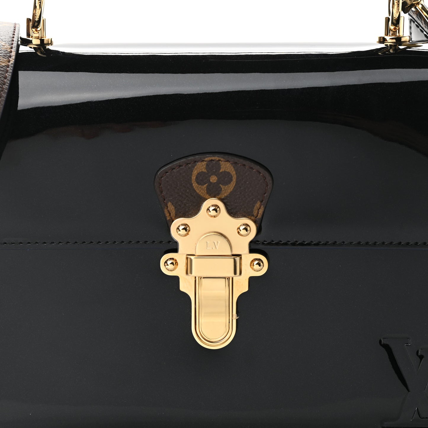 Patent Calfskin Monogram Cherrywood PM Black