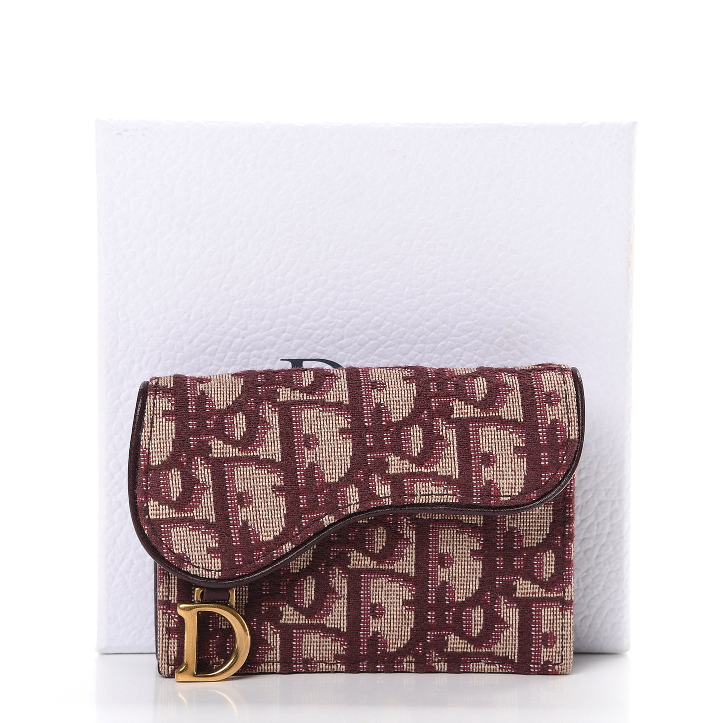 Oblique Saddle Card Holder Bordeaux