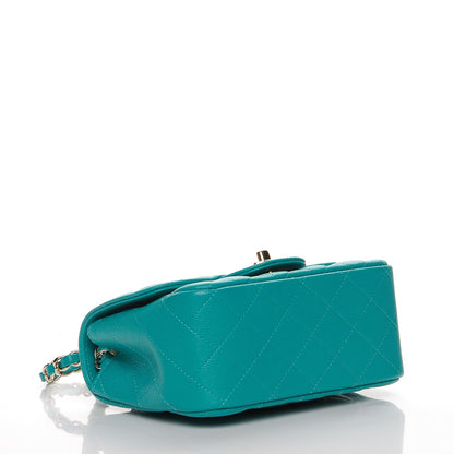 Chanel Caviar Quilted Mini Square Flap Turquoise 4 of 8